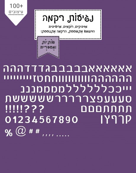 נגיעות רקמה- אותיות, מספרים וסימנים